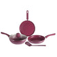 Andria Non Stick Cookware - Mahroon Set of 5 Pcs