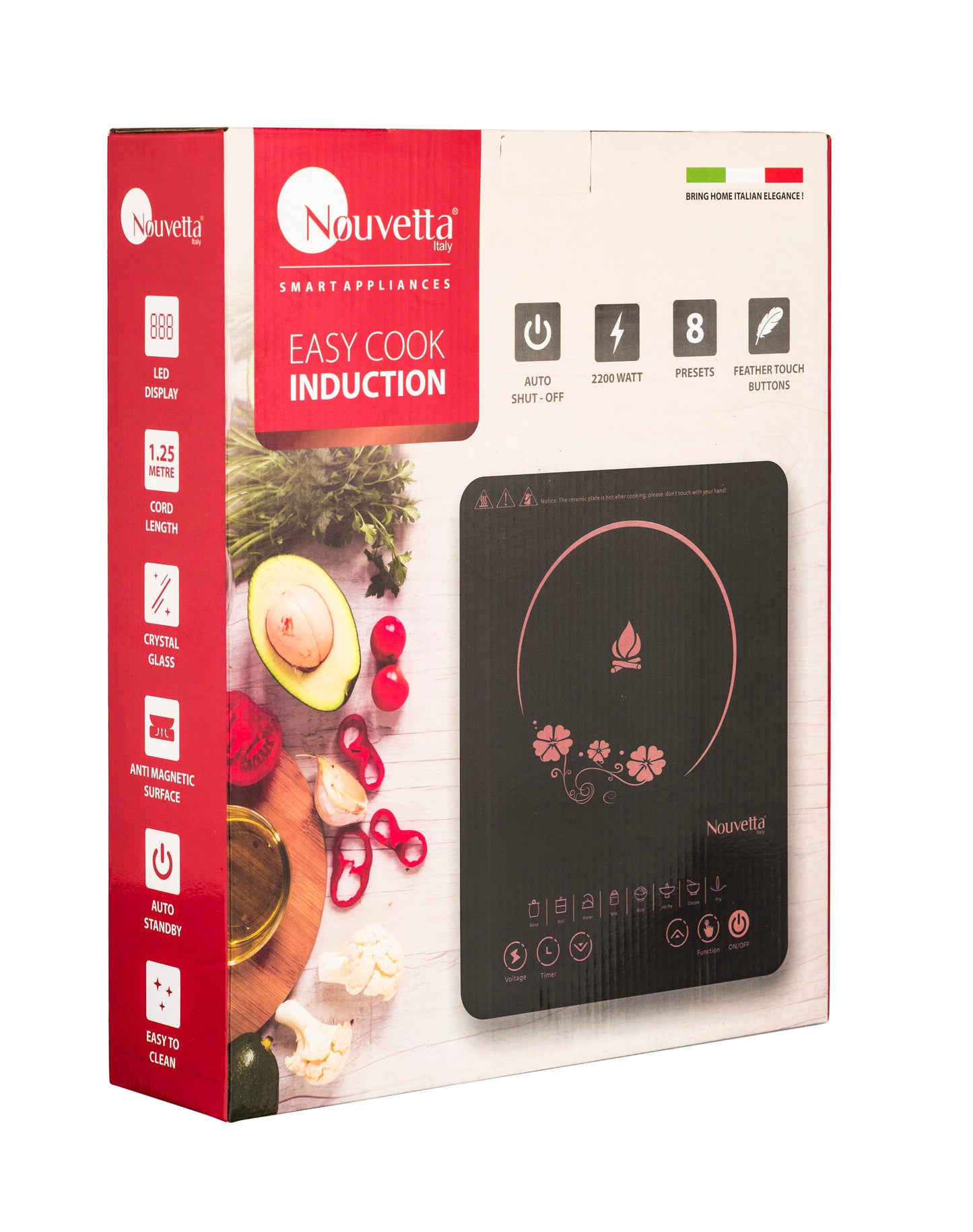 Easy Cook Induction Cooktop - Copper &amp; Pink 2200W