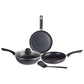 Andria Non-Stick Cookware - Black Set of 5 Pcs