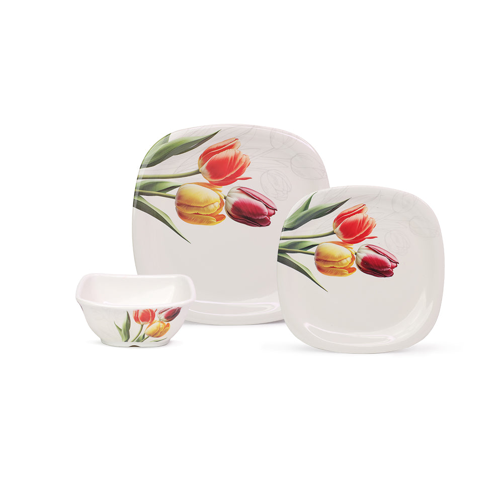 18 PC Square 100% Melamine Dinner Set