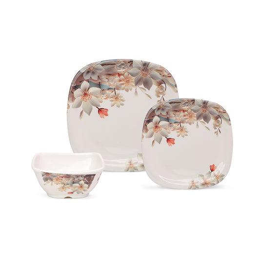 18 PC Square 100% Melamine Dinner Set