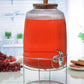 Lemora 6L Glass Dispenser With Tap And Metal Stand – Set of 1 Pc
