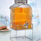 Alcazar 6L Glass Dispenser With Tap And Metal Stand – Set of 1 Pc