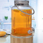 Vistara 6L Glass Dispenser With Tap And Wooden Stand – Set of 1 Pc