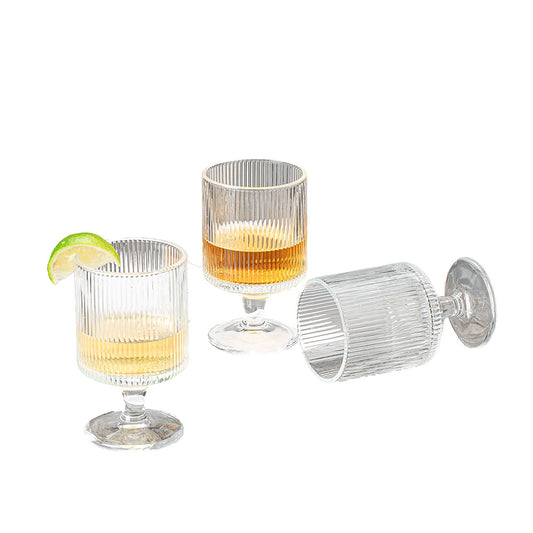 Textured Glass Goblet 230 ML - Set of 6 Pcs