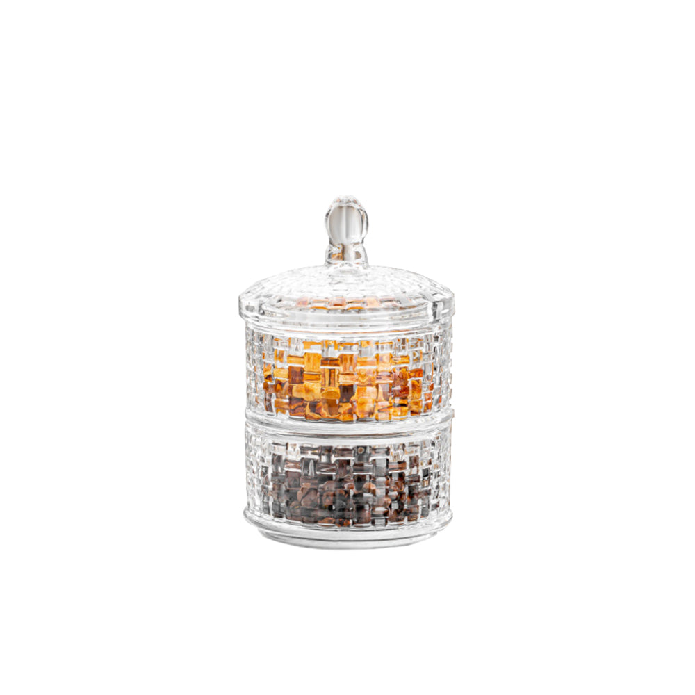 Crystal Candy Jar 450ML - Set of 1 Pc - 2 Layer