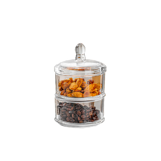 Crystal Candy Jar 450ml - Set of 1 Pc - 2 Layer