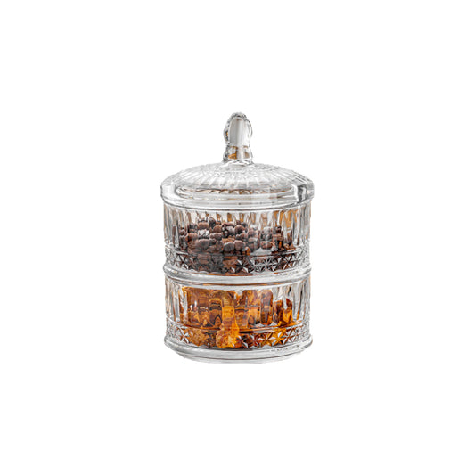 Crystal Candy Jar 450ml - Set of 1 Pc - 2 Layer