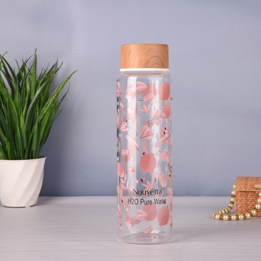 Plum Borosilicate Printed Bottle 1000 ML