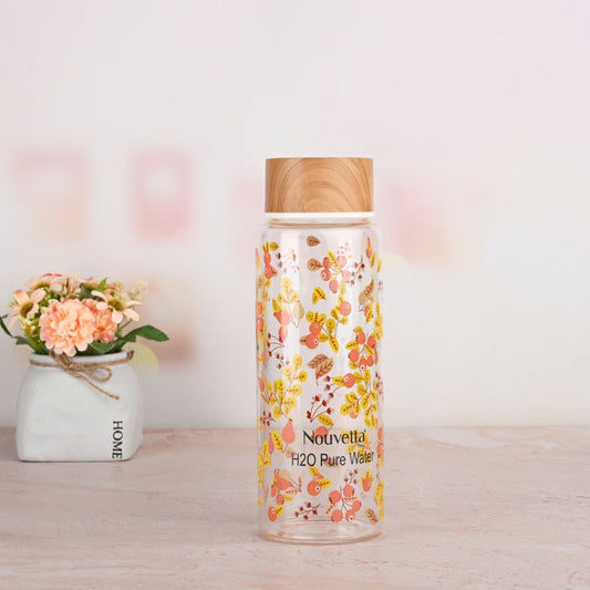 Apricot Borosilicate Printed Bottle 1000 &amp; 750 ML