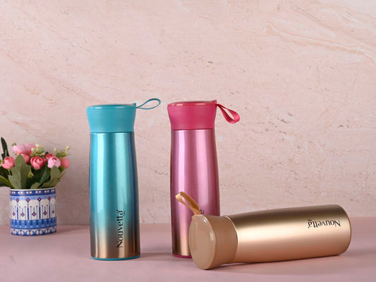 Cherry Double Wall Bottle - Blue / Gold / Pink 350 ML