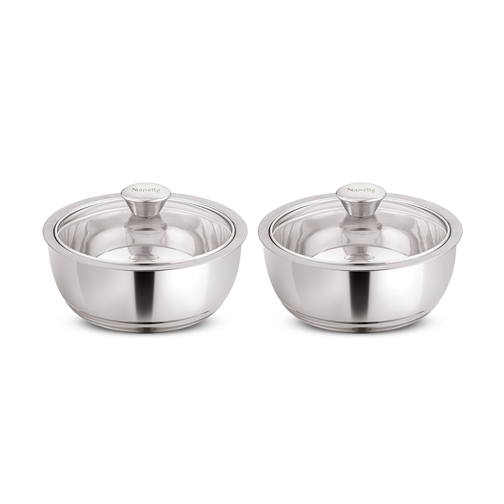 Carolina Double Wall Steel Mixing Bowl 2x1 L - Set of 2 Pcs