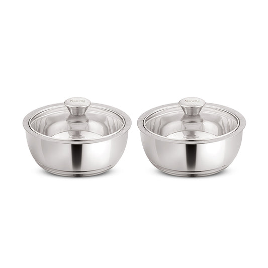 Carolina Double Wall Steel Mixing Bowl 2x1 L - Set of 2 Pcs