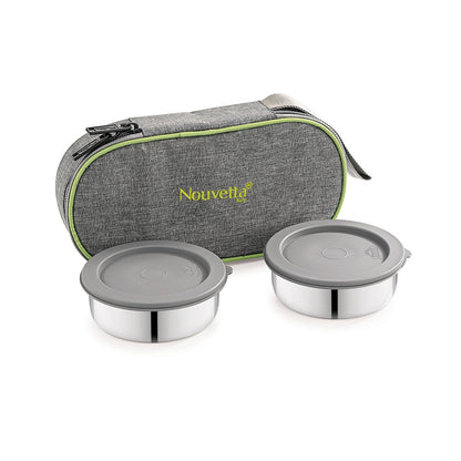 Nevada Steel Lunch Box - 2x300 ML Set of 2 Pcs / 2x300 ML + 1x500 ML Set of 3 Pcs / 2x300 ML + 1x450 ML Set of 3 Pcs