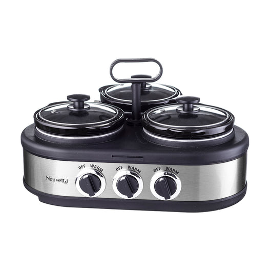 Gourmet Slow Cooker - Steel 1 L - 3 Pots - NSC19521