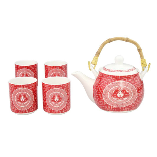 Athens Teapot Set 1 Pc 520 Ml Teapot + 4 Pc 130 Ml Mug