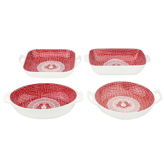 Athens Platter With Handle  Set Of 4 Pc