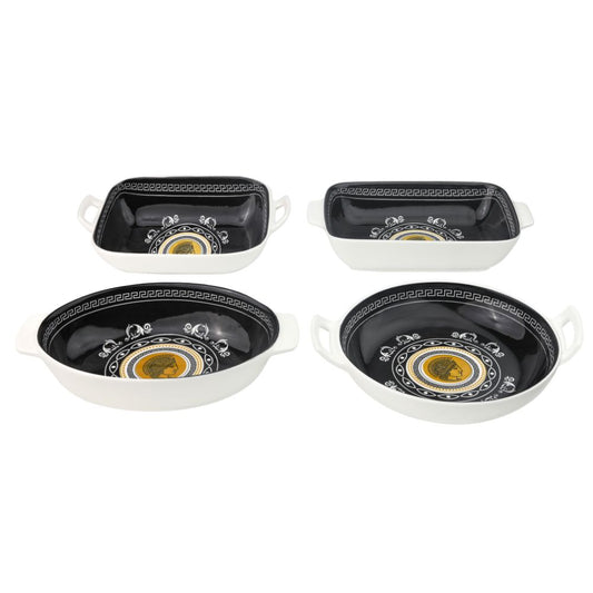 Zenith Platter With Handle  Set Of 4 Pc