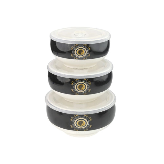 Zenith Bowl With Lid  400 Ml+600 Ml+1000 Ml Set Of 3 Pc