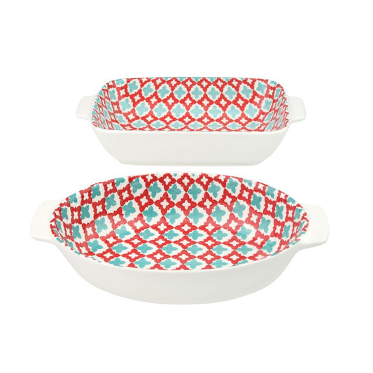 Syndra Platter With Handle  Set Of 2 Pc