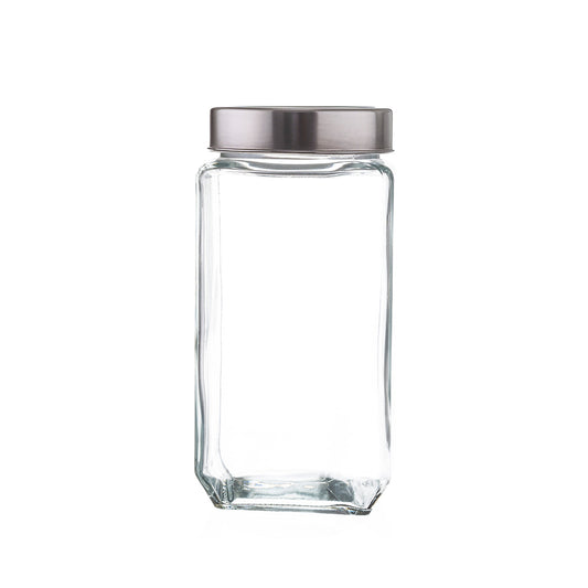 Cube Jar with Steel Lid - 1 L, Set of 1 PC