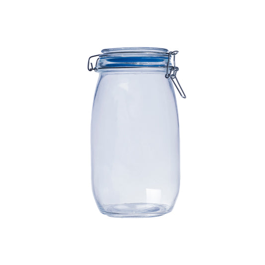 Clip Lock Round Container Blue 1.5 L - Set of 1 Pc