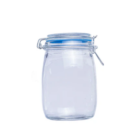 Clip Lock Round Container Blue 1 L - Set of 1 Pc