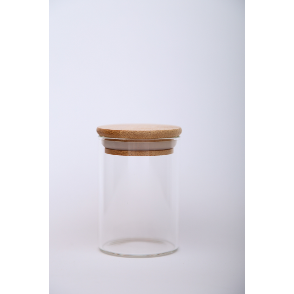 Sanjeev Kapoor - Delight Wooden Lid Borosilicate Round Jar 250 Ml - Set Of 3 Pcs