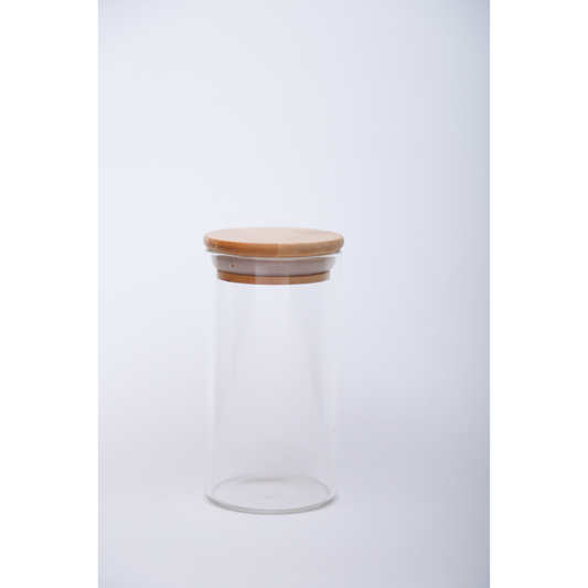 Delight Wooden Lid Borosilicate Round Jar 300 Ml - Set Of 3 Pcs