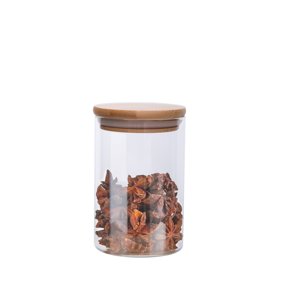 Sanjeev Kapoor - Delight Wooden Lid Borosilicate Round Jar 470 Ml - 1 Pc