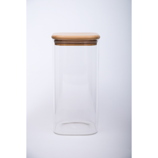 Sanjeev Kapoor - Delight Wooden Lid Borosilicate Square Jar 1500 Ml - 1 Pc