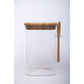 Sanjeev Kapoor - Delight Wooden Lid Borosilicate Square Jar 1050 Ml - 1 Pc