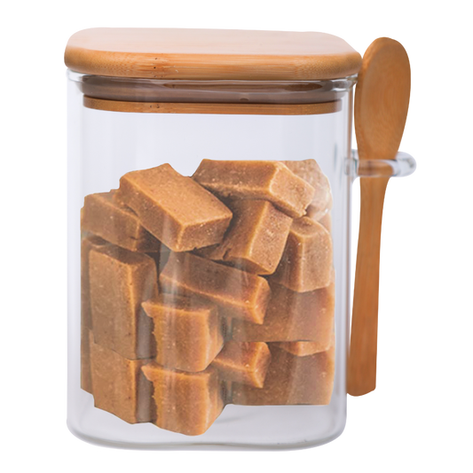 Sanjeev Kapoor - Delight Wooden Lid Borosilicate Square Jar with Spoon 900 ml - 1 Pc