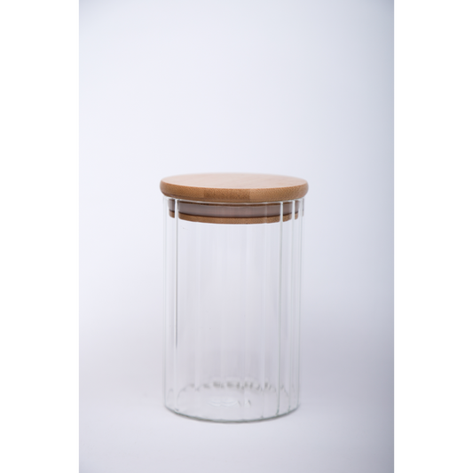 Sanjeev Kapoor - Elegant Wooden Lid Borosilicate Round Jar 470 Ml - 1 Pc