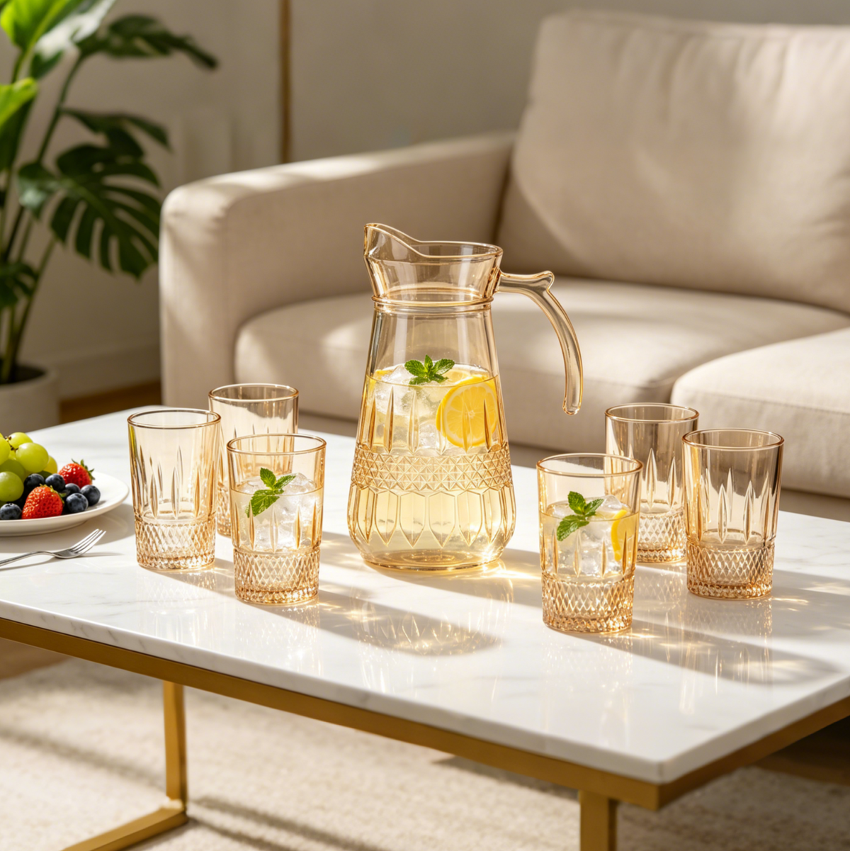 Oslo Lemon Set - Amber - Set of 7 Pcs