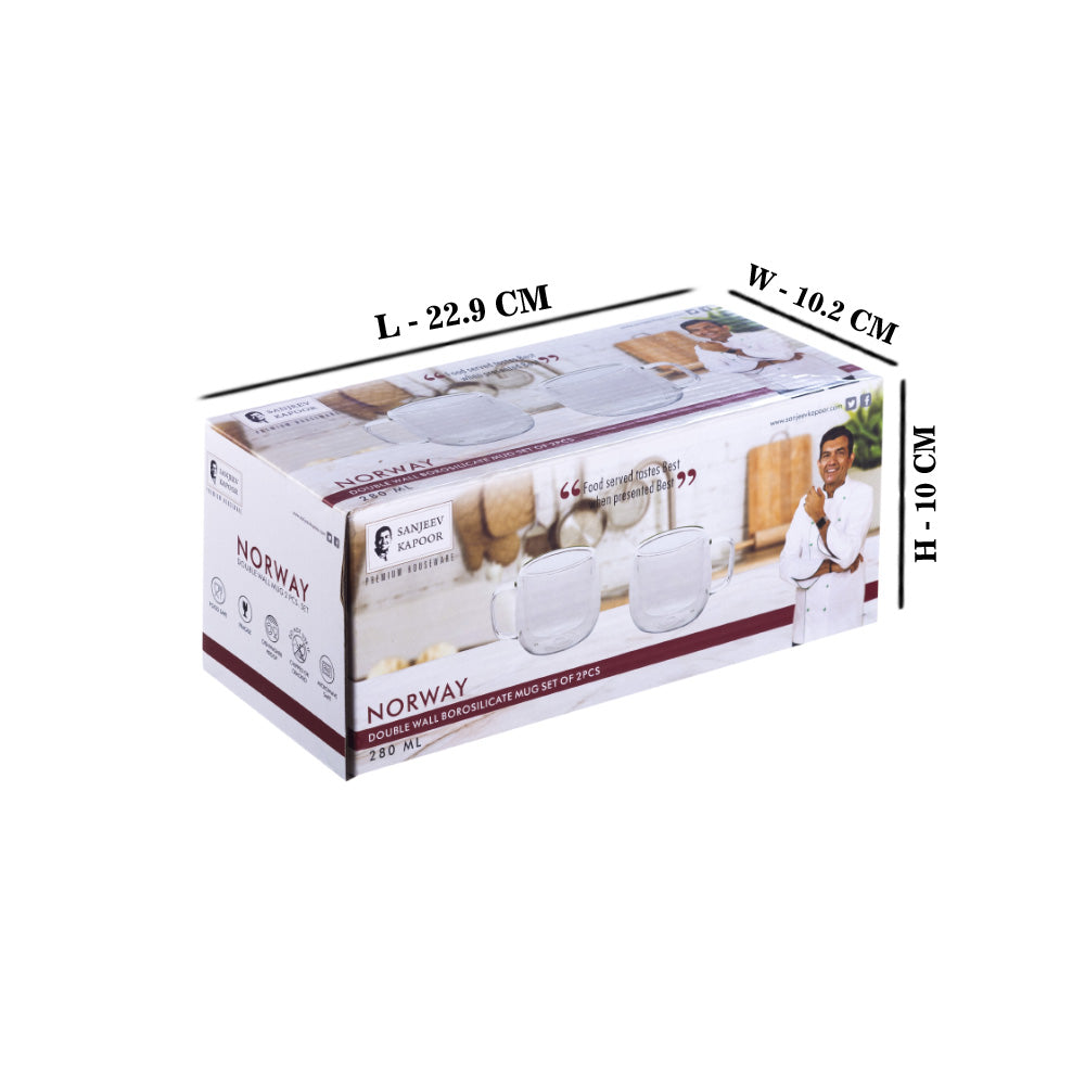 Norway Double Wall Glass Mug