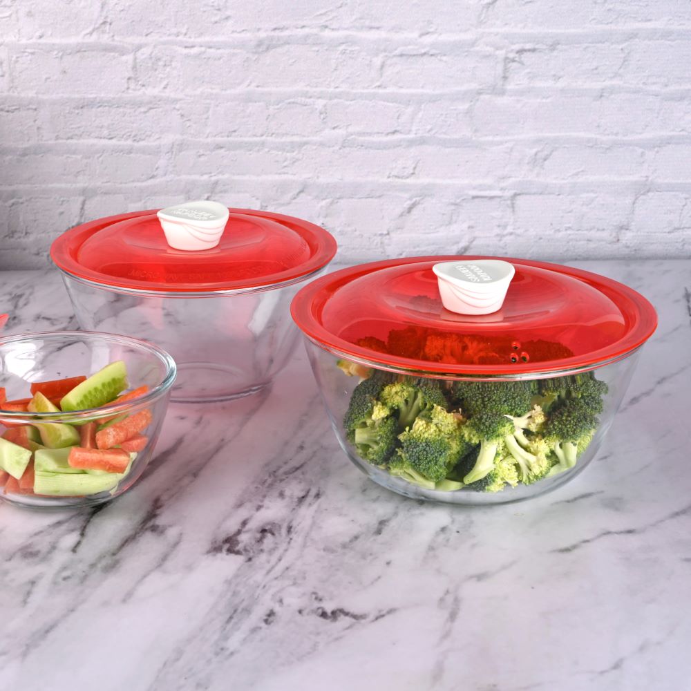 Kingston High Borosilicate Mixing Bowl Set of 3 Pc 500 Ml + 1000 Ml + 1500 Ml