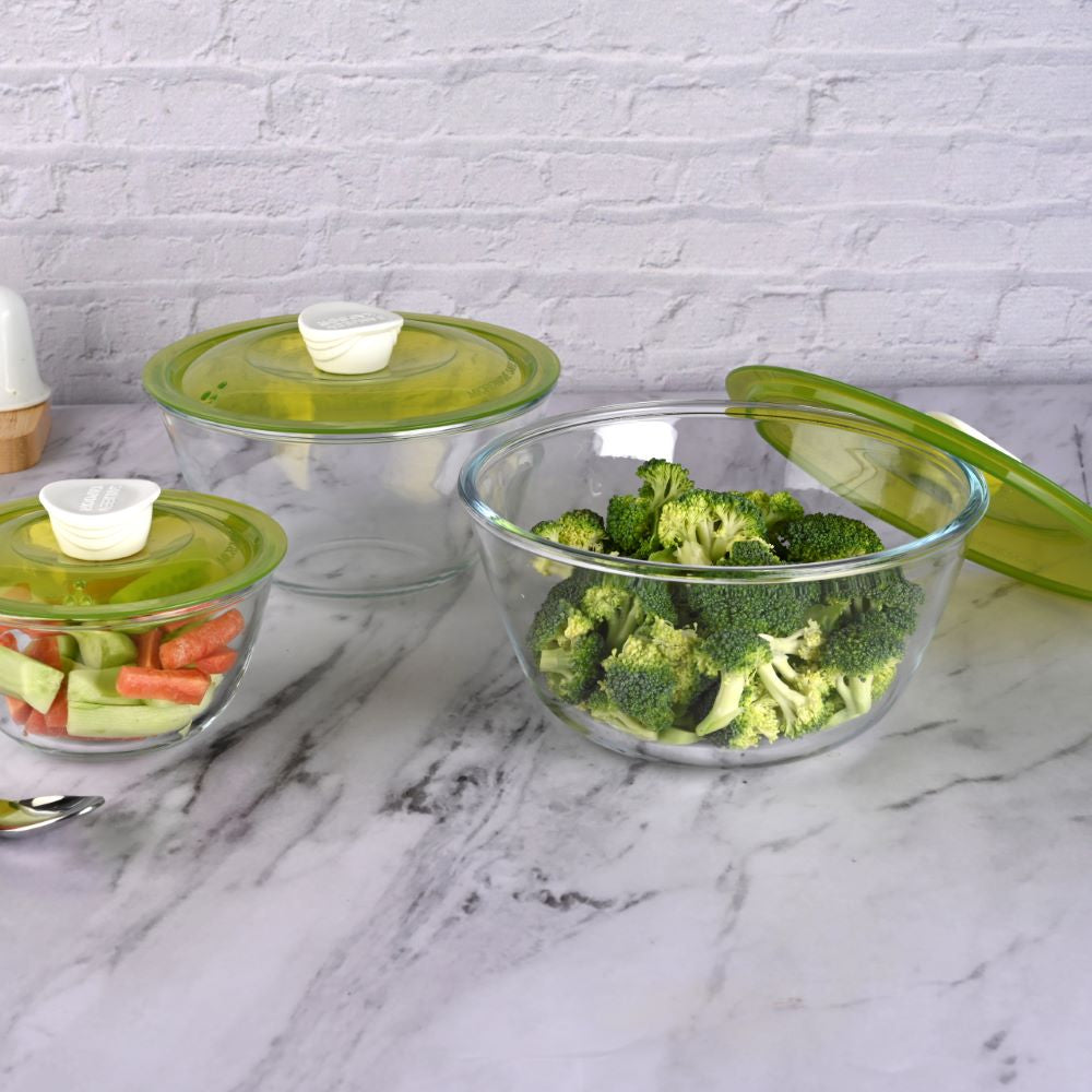 Kingston High Borosilicate Mixing Bowl Set of 3 Pc 500 Ml + 1000 Ml + 1500 Ml