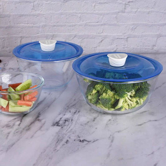 Kingston High Borosilicate Mixing Bowl Set of 3 Pc 500 Ml + 1000 Ml + 1500 Ml