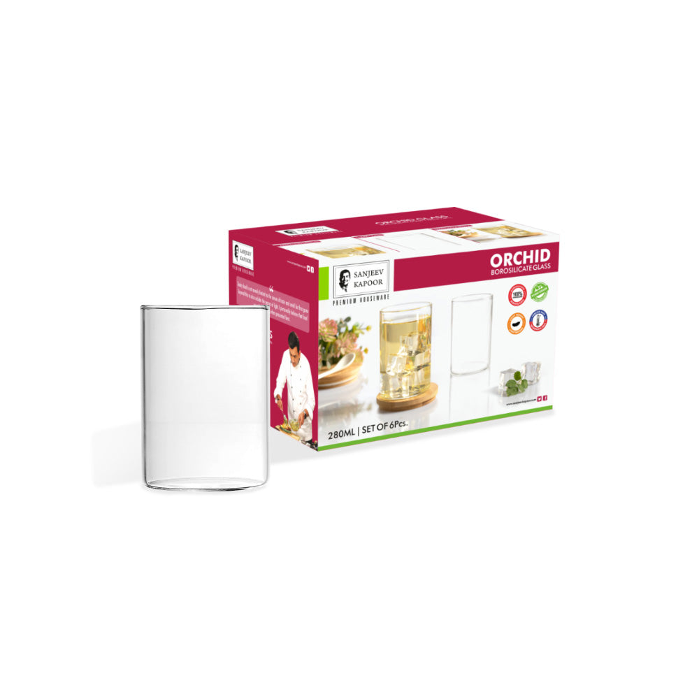 Orchid Glass Set Of 6 Pcs 280Ml