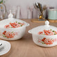 Flora White Round Casserole