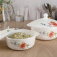 Celosia White Round Casserole Set