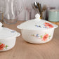 Celosia White Round Casserole Set