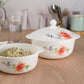 Celosia White Round Casserole Set