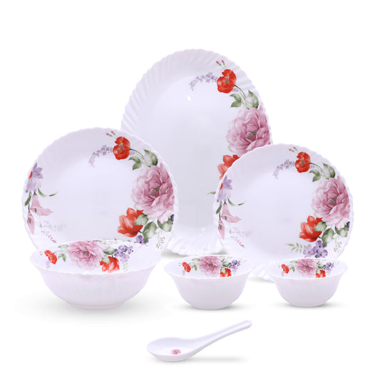 33 Pc White Feston Shape Dinner Set