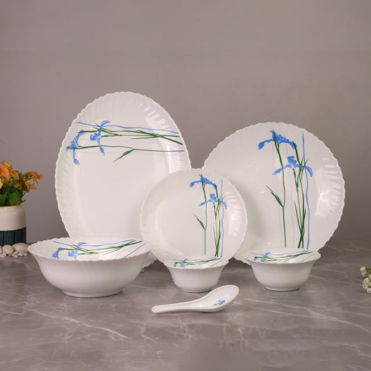 33 Pc White Feston Shape Dinner Set