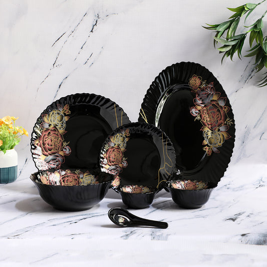33 Pc Black Feston Shape Dinner Set