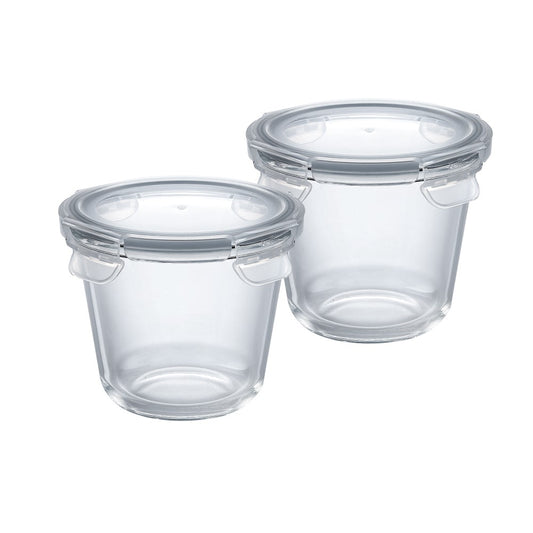 Parka Borosilicate Round Container 750 ML - Set of 2 Pcs