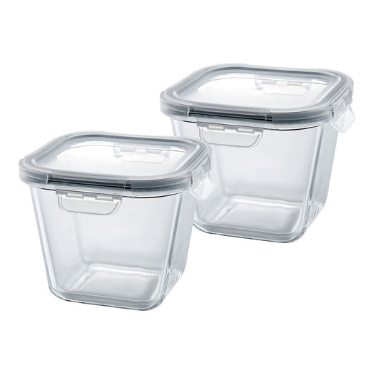 Parka Borosilicate Square Container 1 L - Set of 2 Pcs