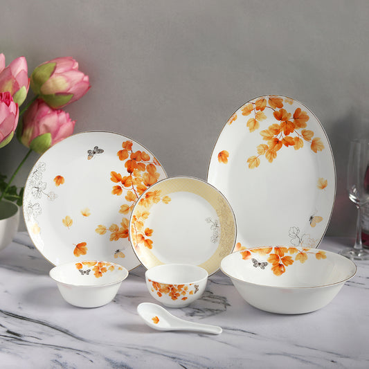 33 Pc Moonlight Dinner Set - Orange